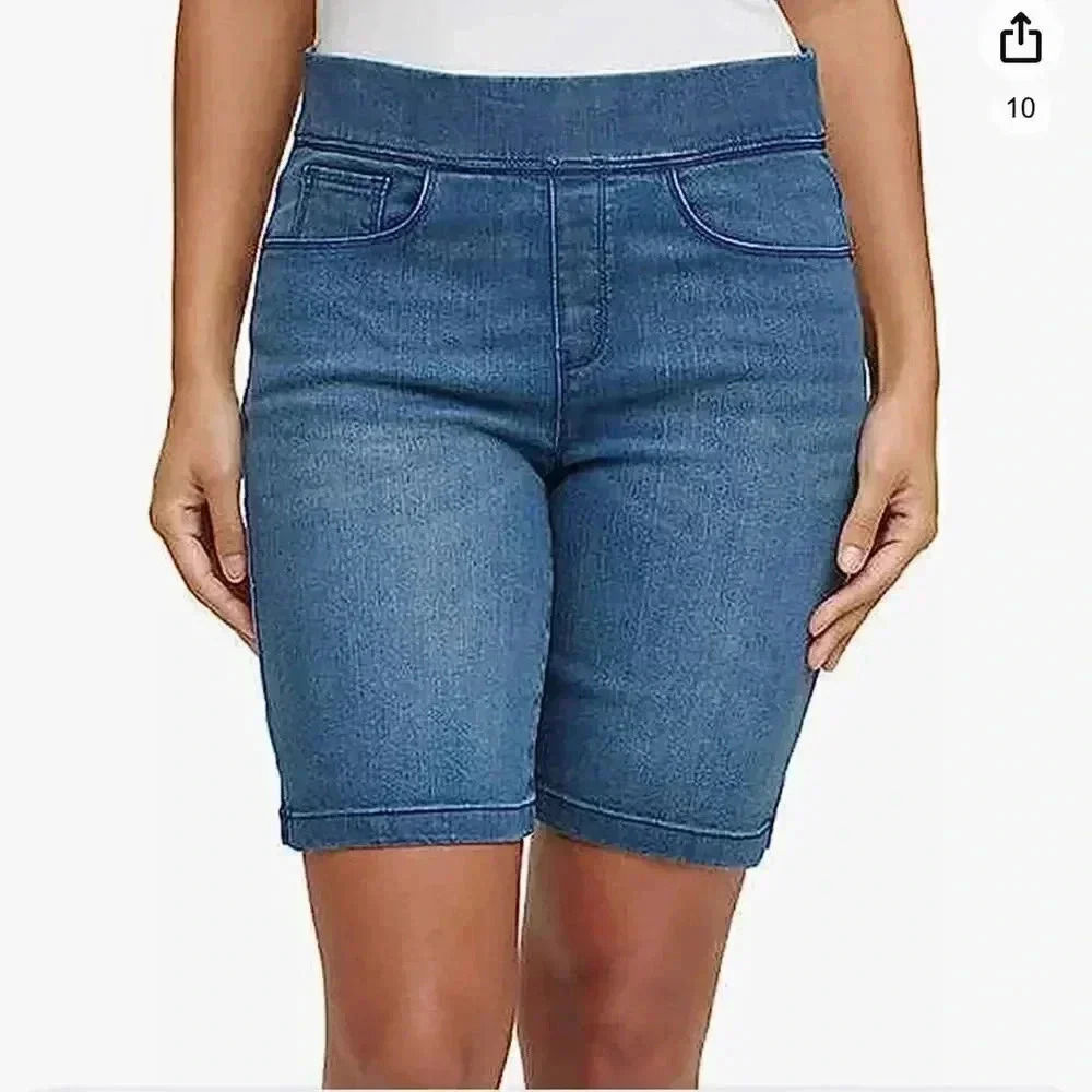 DKNY Jeans Women's Comfort Stretch Pull-On Bermuda Short